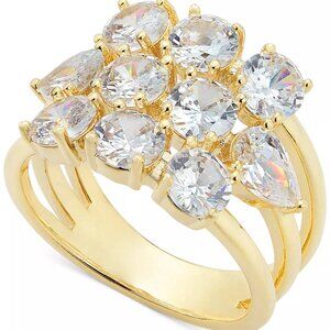 I.N.C. International Concepts Gold-Tone Crystal Triple-Row Ring